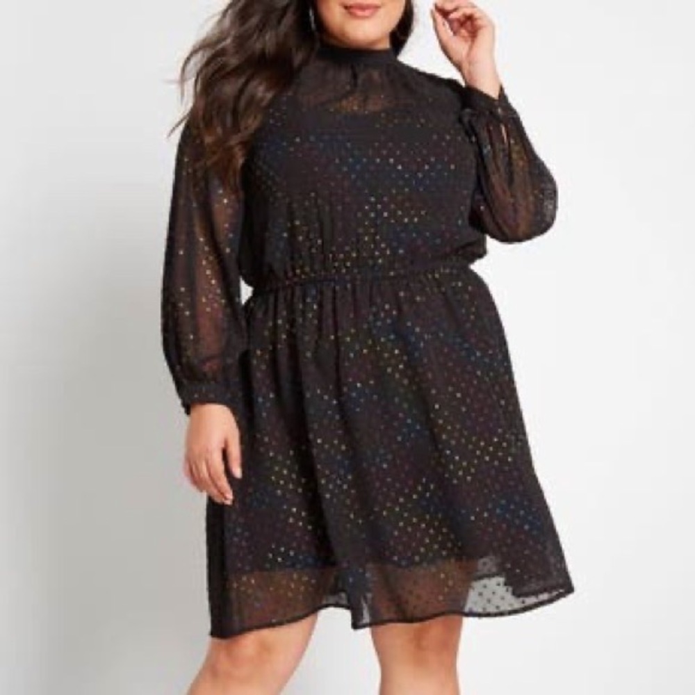 ModCloth Rainbow Dot Party Dress 3X